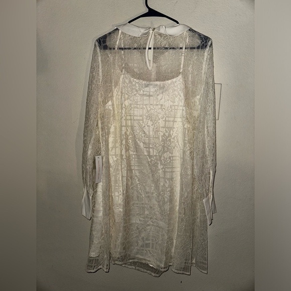 NWT ModCloth women’s white lace honeymoon maven shift dress L - Picture 7 of 10